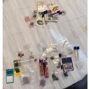 Jewelry Making Bead Lot Swarovski Czech Glass Darice Earth Stones DMC Needles